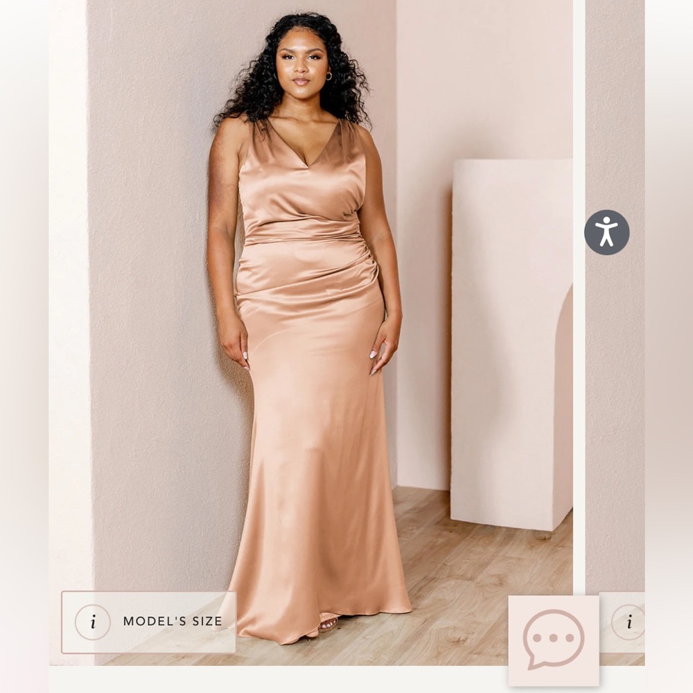 Revelry Satin Slip Gown in Champagne